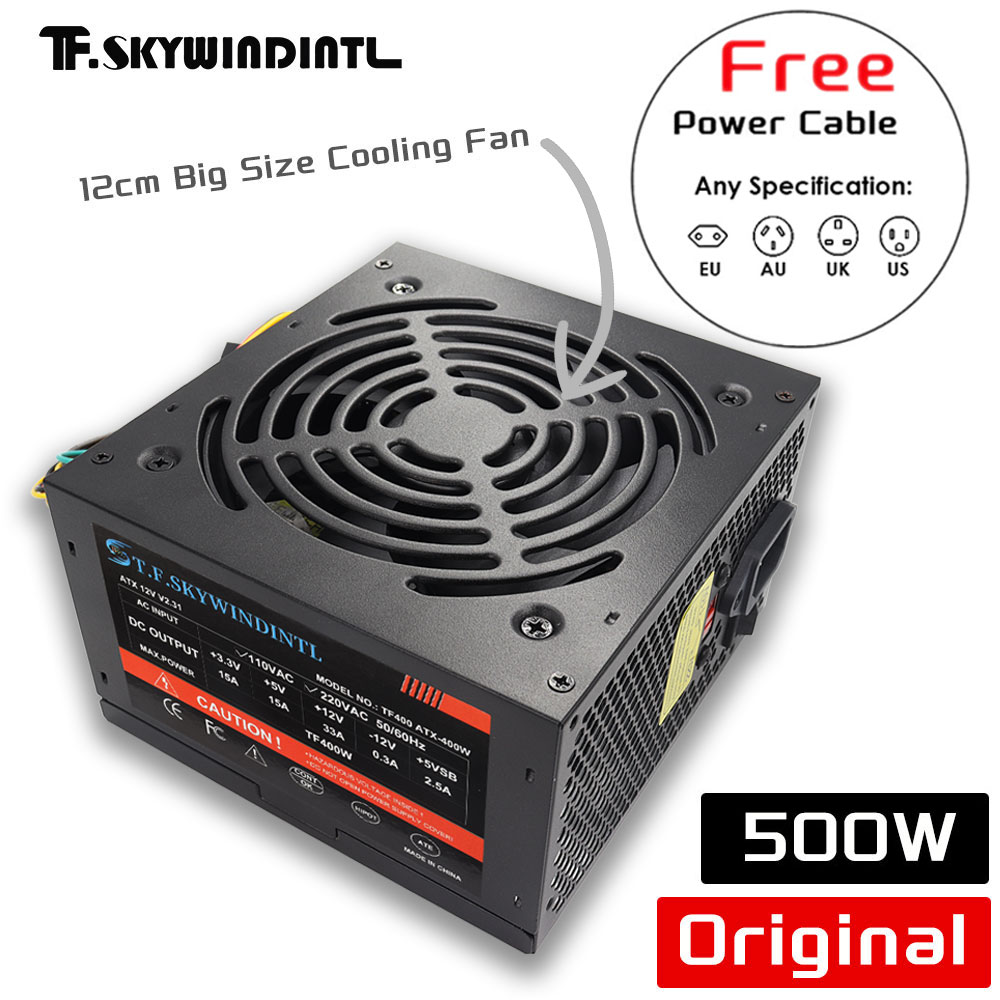 Power Supply 650W - Ucuz 500W Siyah ATX Masaüstü Oyun