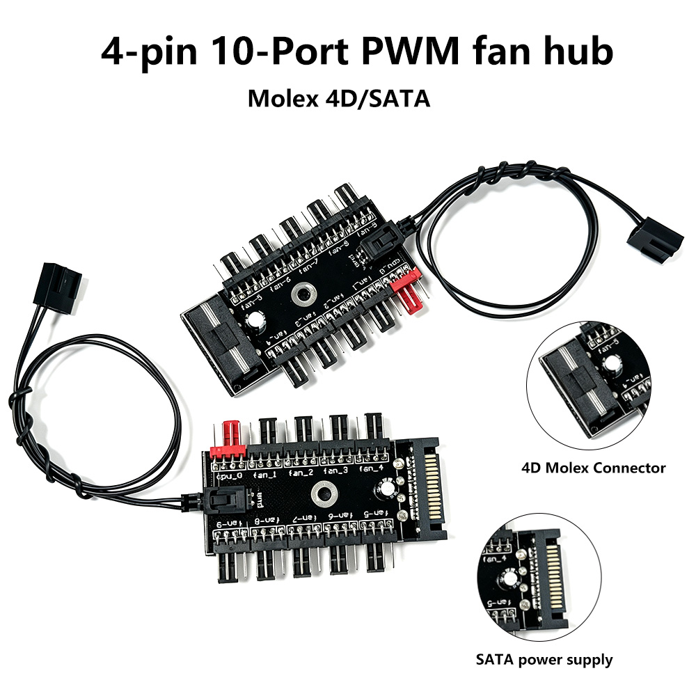 Pc Power Supply - 10 Bağlantı Noktalı 4 Pin PWM