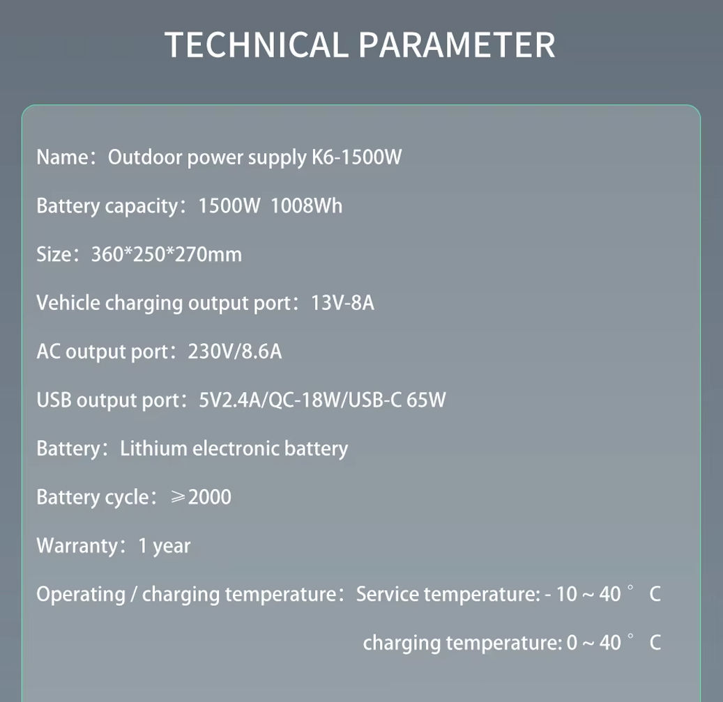 1500W 1008Wh Lityum İyon Araç  - Power Supply incelemesi ve fiyatı