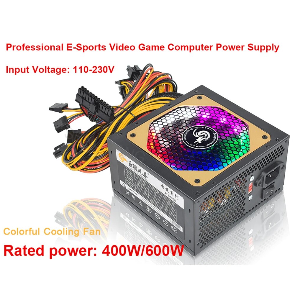 ATX 400W 600W 110-230V RGB 12V - Power Supply 650W incelemesi ve fiyatı